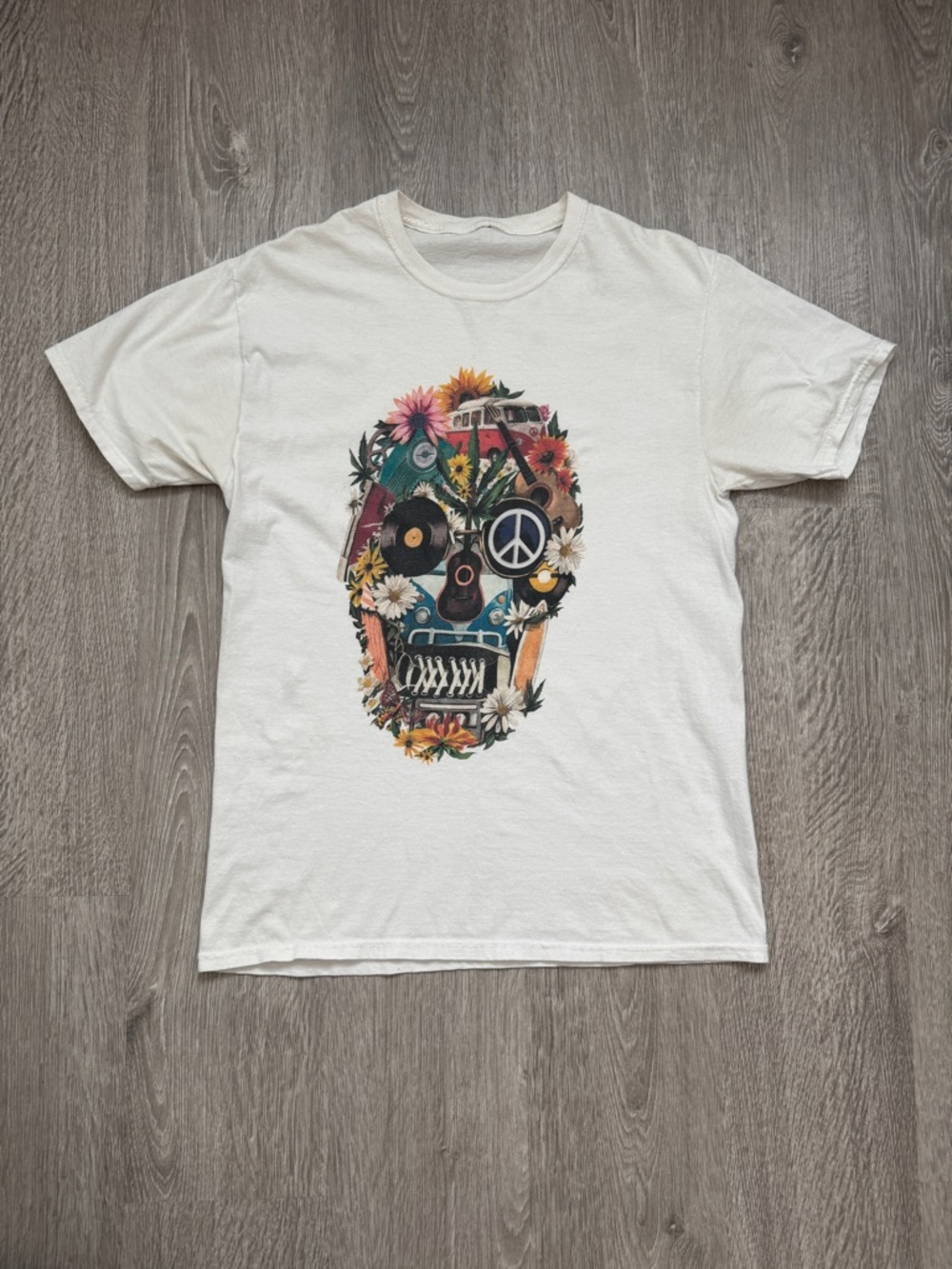 Pick 2 for $20. Graphic Skull Floral T-Shirt